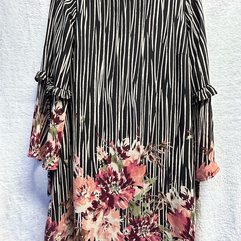 Luxology Black and White Striped Dress